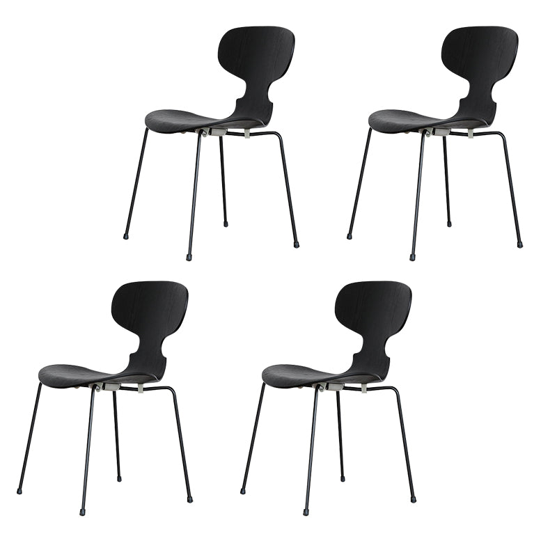 Modern Metal Dining Room Chair Wood Dining Side Chair for Restaurant Use Black 4 Piece Set Clearhalo ' kitchen&dining_furn' 'Dining Chairs' 'Dining Tables & Seating' 'dining_chair' 'furn' 'furn_dining_chair' 'Furniture' 'furniture_dining_chair' 'Kitchen & Dining Furniture' 'kitchen' 4271784