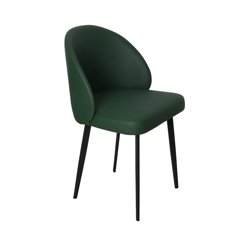 Contemporary Style Dining Chair Armless Kitchen Side Chair with Metal Legs Blackish Green 1 Piece Clearhalo ' kitchen&dining_furn' 'Dining Chairs' 'Dining Tables & Seating' 'dining_chair' 'furn' 'furn_dining_chair' 'Furniture' 'furniture_dining_chair' 'Kitchen & Dining Furniture' 'kitchen' 4271787