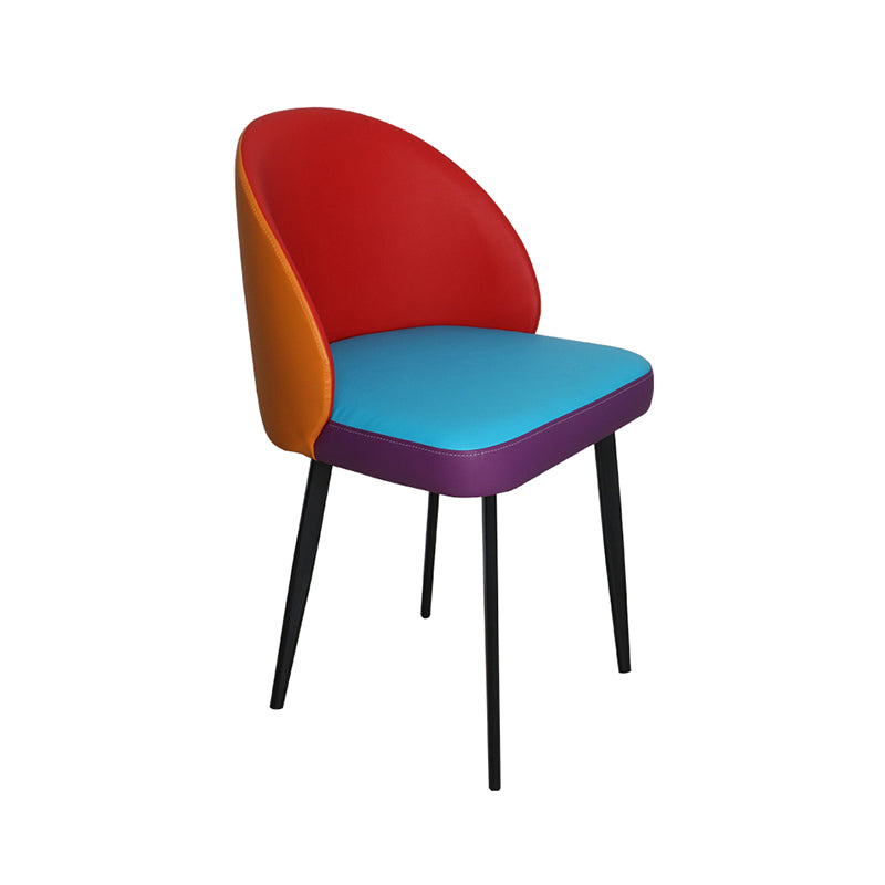 Contemporary Style Dining Chair Armless Kitchen Side Chair with Metal Legs Red-Yellow-Blue 1 Piece Clearhalo ' kitchen&dining_furn' 'Dining Chairs' 'Dining Tables & Seating' 'dining_chair' 'furn' 'furn_dining_chair' 'Furniture' 'furniture_dining_chair' 'Kitchen & Dining Furniture' 'kitchen' 4271792