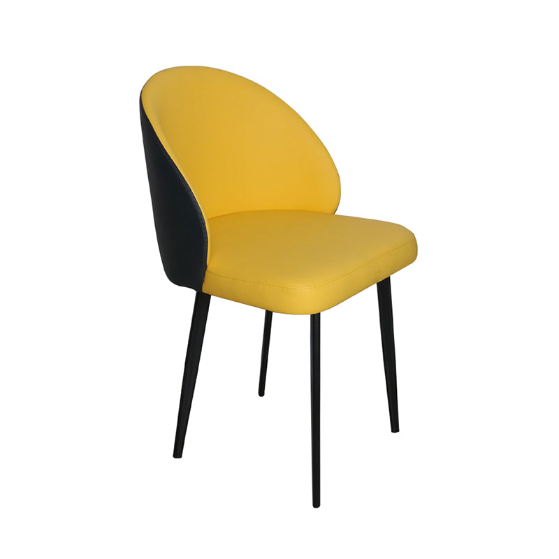 Contemporary Style Dining Chair Armless Kitchen Side Chair with Metal Legs Yellow Blue 1 Piece Clearhalo ' kitchen&dining_furn' 'Dining Chairs' 'Dining Tables & Seating' 'dining_chair' 'furn' 'furn_dining_chair' 'Furniture' 'furniture_dining_chair' 'Kitchen & Dining Furniture' 'kitchen' 4271798