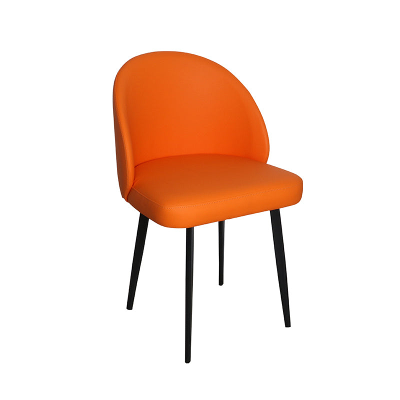 Contemporary Style Dining Chair Armless Kitchen Side Chair with Metal Legs Orange 1 Piece Clearhalo ' kitchen&dining_furn' 'Dining Chairs' 'Dining Tables & Seating' 'dining_chair' 'furn' 'furn_dining_chair' 'Furniture' 'furniture_dining_chair' 'Kitchen & Dining Furniture' 'kitchen' 4271802