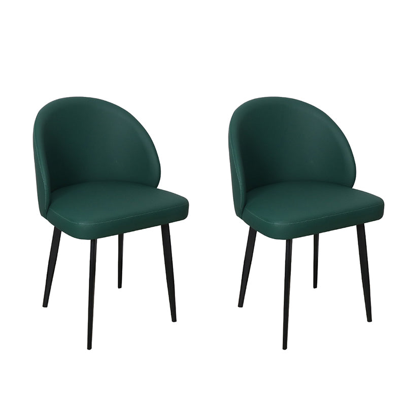 Contemporary Style Dining Chair Armless Kitchen Side Chair with Metal Legs Peacock Green 2 Piece Set Clearhalo ' kitchen&dining_furn' 'Dining Chairs' 'Dining Tables & Seating' 'dining_chair' 'furn' 'furn_dining_chair' 'Furniture' 'furniture_dining_chair' 'Kitchen & Dining Furniture' 'kitchen' 4271804