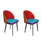 Contemporary Style Dining Chair Armless Kitchen Side Chair with Metal Legs Red-Yellow-Blue 2 Piece Set Clearhalo ' kitchen&dining_furn' 'Dining Chairs' 'Dining Tables & Seating' 'dining_chair' 'furn' 'furn_dining_chair' 'Furniture' 'furniture_dining_chair' 'Kitchen & Dining Furniture' 'kitchen' 4271806