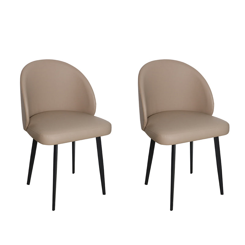 Contemporary Style Dining Chair Armless Kitchen Side Chair with Metal Legs Khaki 2 Piece Set Clearhalo ' kitchen&dining_furn' 'Dining Chairs' 'Dining Tables & Seating' 'dining_chair' 'furn' 'furn_dining_chair' 'Furniture' 'furniture_dining_chair' 'Kitchen & Dining Furniture' 'kitchen' 4271808