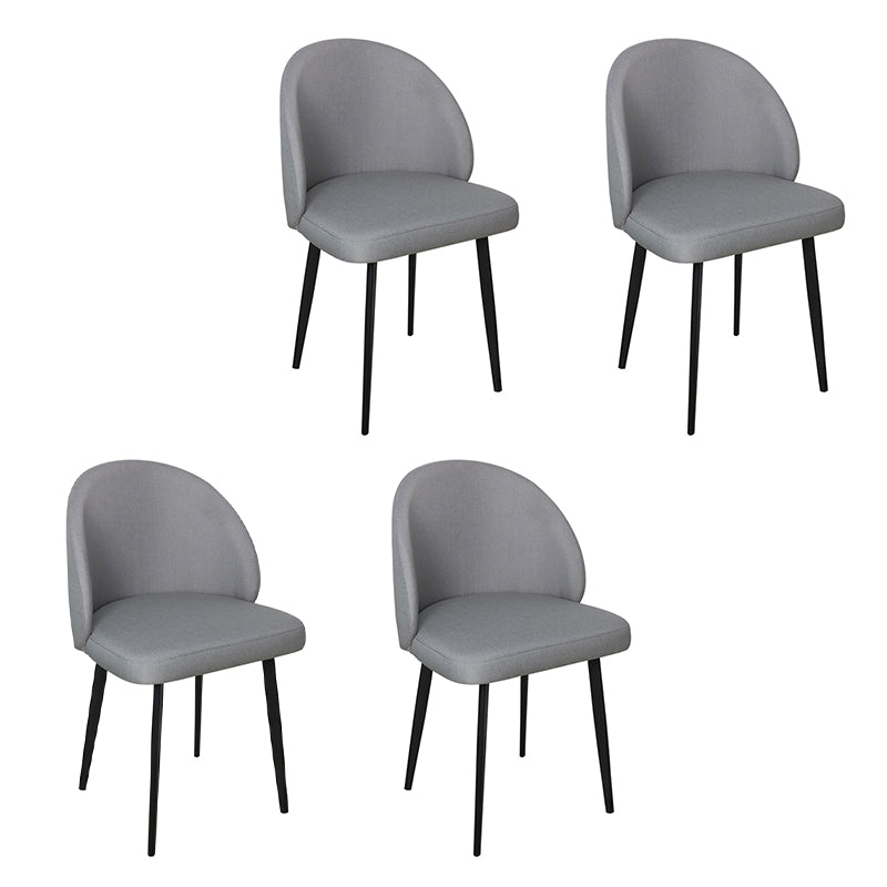 Contemporary Style Dining Chair Armless Kitchen Side Chair with Metal Legs Grey 4 Piece Set Clearhalo ' kitchen&dining_furn' 'Dining Chairs' 'Dining Tables & Seating' 'dining_chair' 'furn' 'furn_dining_chair' 'Furniture' 'furniture_dining_chair' 'Kitchen & Dining Furniture' 'kitchen' 4271817
