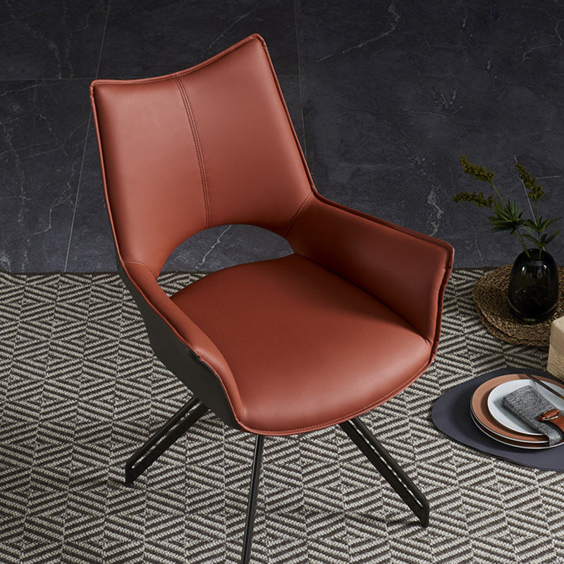 Modern Metal Dining Room Chair Swivel Side Arm Chair for Restaurant Use Clearhalo ' kitchen&dining_furn' 'Dining Chairs' 'Dining Tables & Seating' 'dining_chair' 'furn' 'furn_dining_chair' 'Furniture' 'furniture_dining_chair' 'Kitchen & Dining Furniture' 'kitchen' 4271824