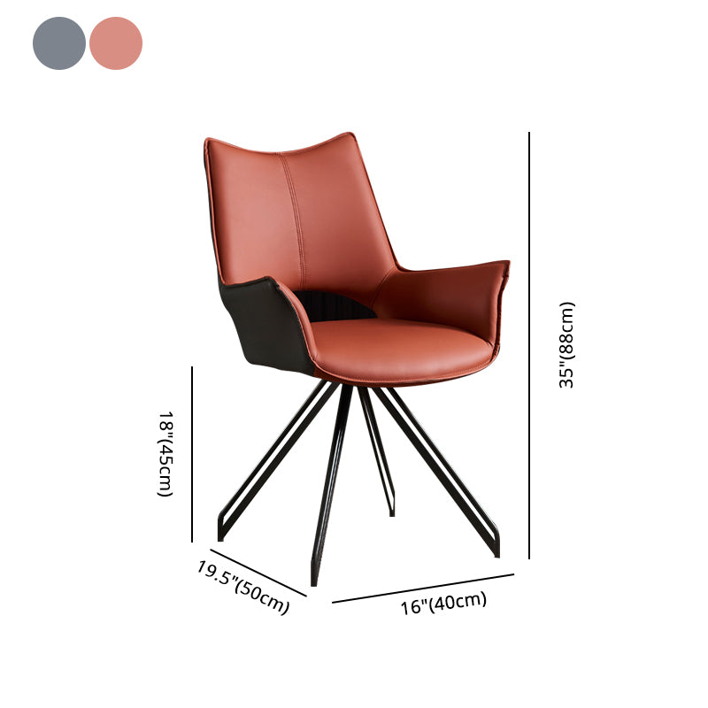 Modern Metal Dining Room Chair Swivel Side Arm Chair for Restaurant Use Clearhalo ' kitchen&dining_furn' 'Dining Chairs' 'Dining Tables & Seating' 'dining_chair' 'furn' 'furn_dining_chair' 'Furniture' 'furniture_dining_chair' 'Kitchen & Dining Furniture' 'kitchen' 4271837