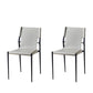 Designer Style Leather Coffee Shop Side Chair Solid Back Dining Chair Light Gray 2 Piece Set Clearhalo ' kitchen&dining_furn' 'Dining Chairs' 'Dining Tables & Seating' 'dining_chair' 'furn' 'furn_dining_chair' 'Furniture' 'furniture_dining_chair' 'Kitchen & Dining Furniture' 'kitchen' 4271839