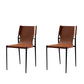 Designer Style Leather Coffee Shop Side Chair Solid Back Dining Chair Brown 2 Piece Set Clearhalo ' kitchen&dining_furn' 'Dining Chairs' 'Dining Tables & Seating' 'dining_chair' 'furn' 'furn_dining_chair' 'Furniture' 'furniture_dining_chair' 'Kitchen & Dining Furniture' 'kitchen' 4271850