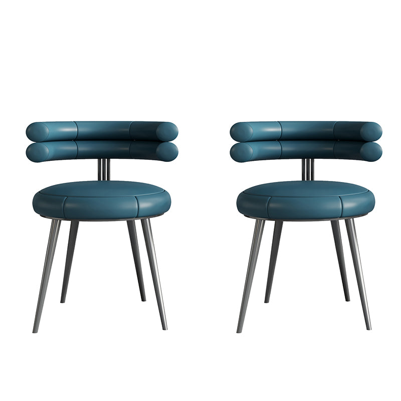 Designer Style Leather Conference Room Side Chair Open Back Dining Chair Light Blue 2 Piece Set Clearhalo ' kitchen&dining_furn' 'Dining Chairs' 'Dining Tables & Seating' 'dining_chair' 'furn' 'furn_dining_chair' 'Furniture' 'furniture_dining_chair' 'Kitchen & Dining Furniture' 'kitchen' 4271873