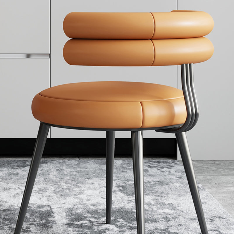 Designer Style Leather Conference Room Side Chair Open Back Dining Chair Clearhalo ' kitchen&dining_furn' 'Dining Chairs' 'Dining Tables & Seating' 'dining_chair' 'furn' 'furn_dining_chair' 'Furniture' 'furniture_dining_chair' 'Kitchen & Dining Furniture' 'kitchen' 4271874