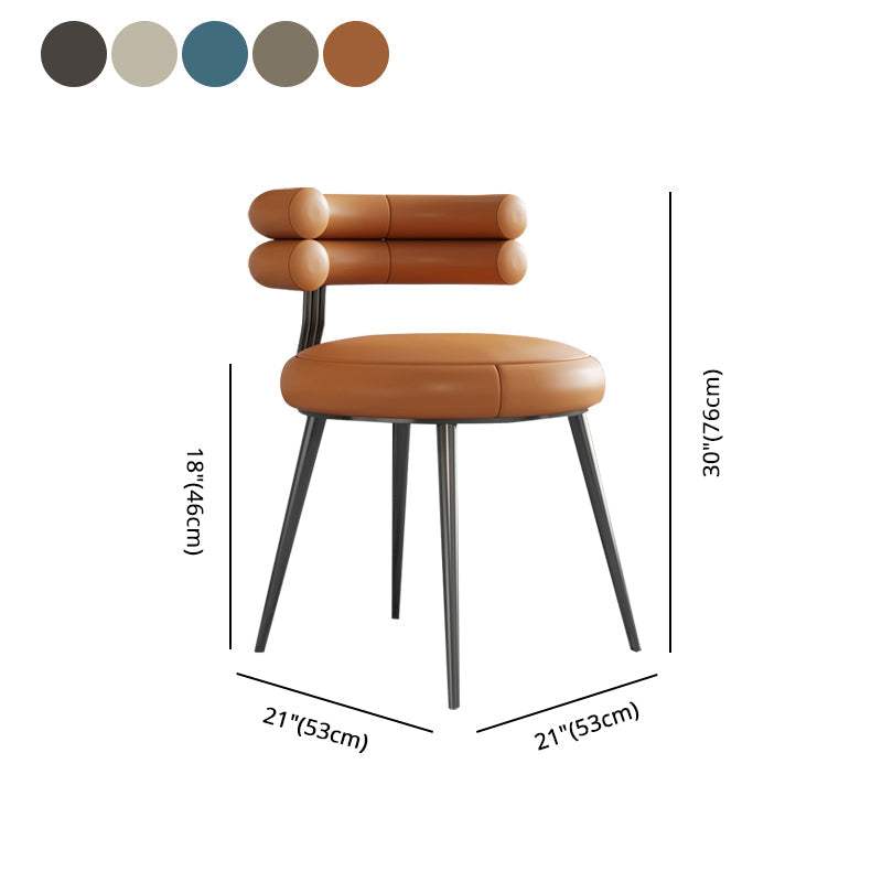 Designer Style Leather Conference Room Side Chair Open Back Dining Chair Clearhalo ' kitchen&dining_furn' 'Dining Chairs' 'Dining Tables & Seating' 'dining_chair' 'furn' 'furn_dining_chair' 'Furniture' 'furniture_dining_chair' 'Kitchen & Dining Furniture' 'kitchen' 4271881