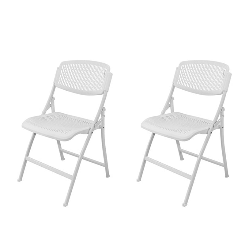 Contemporary Style Dining Chairs Armless Side Open Back Chair with Metal Legs for Kitchen White 2 Piece Set Clearhalo ' kitchen&dining_furn' 'Dining Chairs' 'Dining Tables & Seating' 'dining_chair' 'furn' 'furn_dining_chair' 'Furniture' 'furniture_dining_chair' 'Kitchen & Dining Furniture' 'kitchen' 4271897