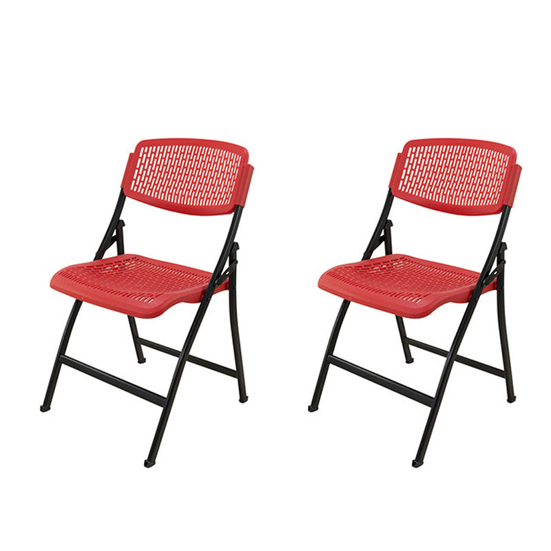 Contemporary Style Dining Chairs Armless Side Open Back Chair with Metal Legs for Kitchen Red 2 Piece Set Clearhalo ' kitchen&dining_furn' 'Dining Chairs' 'Dining Tables & Seating' 'dining_chair' 'furn' 'furn_dining_chair' 'Furniture' 'furniture_dining_chair' 'Kitchen & Dining Furniture' 'kitchen' 4271899