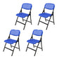 Contemporary Style Dining Chairs Armless Side Open Back Chair with Metal Legs for Kitchen Blue 4 Piece Set Clearhalo ' kitchen&dining_furn' 'Dining Chairs' 'Dining Tables & Seating' 'dining_chair' 'furn' 'furn_dining_chair' 'Furniture' 'furniture_dining_chair' 'Kitchen & Dining Furniture' 'kitchen' 4271903