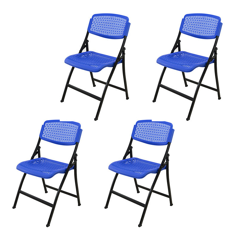 Contemporary Style Dining Chairs Armless Side Open Back Chair with Metal Legs for Kitchen Blue 4 Piece Set Clearhalo ' kitchen&dining_furn' 'Dining Chairs' 'Dining Tables & Seating' 'dining_chair' 'furn' 'furn_dining_chair' 'Furniture' 'furniture_dining_chair' 'Kitchen & Dining Furniture' 'kitchen' 4271903