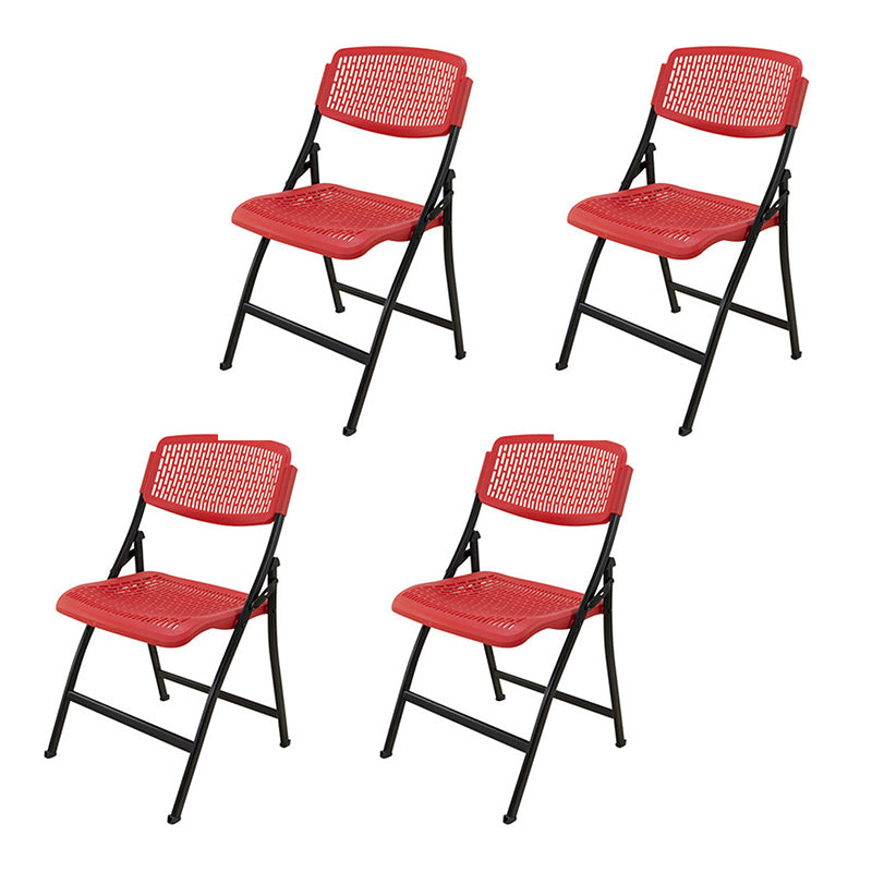 Contemporary Style Dining Chairs Armless Side Open Back Chair with Metal Legs for Kitchen Red 4 Piece Set Clearhalo ' kitchen&dining_furn' 'Dining Chairs' 'Dining Tables & Seating' 'dining_chair' 'furn' 'furn_dining_chair' 'Furniture' 'furniture_dining_chair' 'Kitchen & Dining Furniture' 'kitchen' 4271904