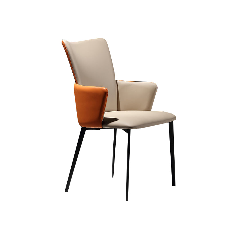 Modern Style Dining Chairs Arm Side Chairs with Metal Legs for Kitchen Orange White 1 Piece Clearhalo ' kitchen&dining_furn' 'Dining Chairs' 'Dining Tables & Seating' 'dining_chair' 'furn' 'furn_dining_chair' 'Furniture' 'furniture_dining_chair' 'Kitchen & Dining Furniture' 'kitchen' 4271908