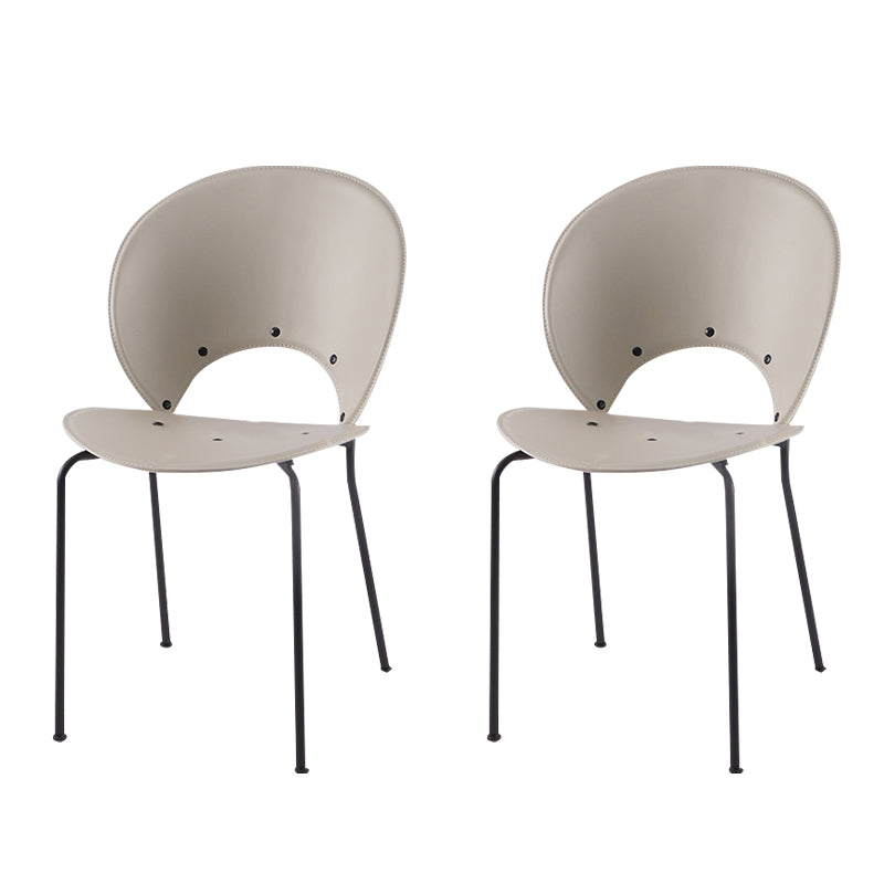 Modern Style Dining Chairs Armless Side Open Back Chairs with Metal Legs for Kitchen White 2 Piece Set Clearhalo ' kitchen&dining_furn' 'Dining Chairs' 'Dining Tables & Seating' 'dining_chair' 'furn' 'furn_dining_chair' 'Furniture' 'furniture_dining_chair' 'Kitchen & Dining Furniture' 'kitchen' 4271922