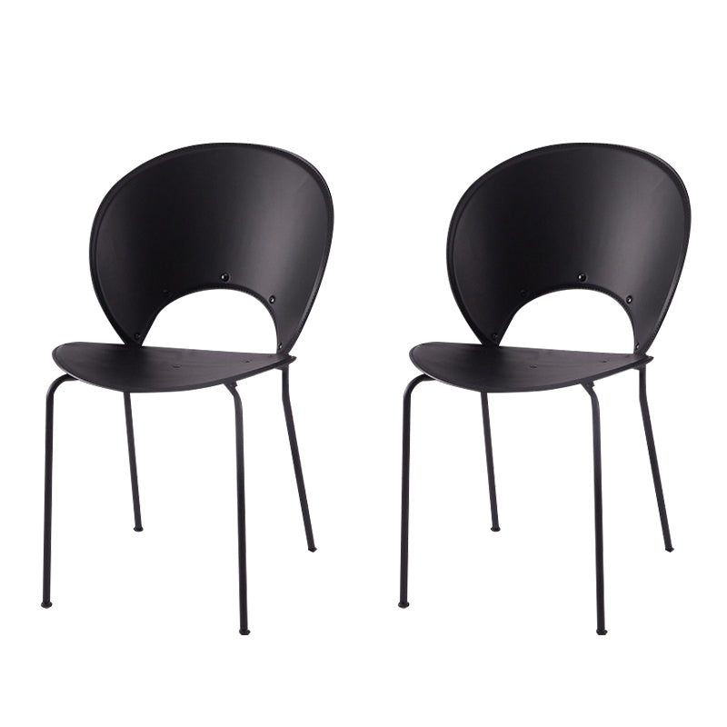 Modern Style Dining Chairs Armless Side Open Back Chairs with Metal Legs for Kitchen Black 2 Piece Set Clearhalo ' kitchen&dining_furn' 'Dining Chairs' 'Dining Tables & Seating' 'dining_chair' 'furn' 'furn_dining_chair' 'Furniture' 'furniture_dining_chair' 'Kitchen & Dining Furniture' 'kitchen' 4271923