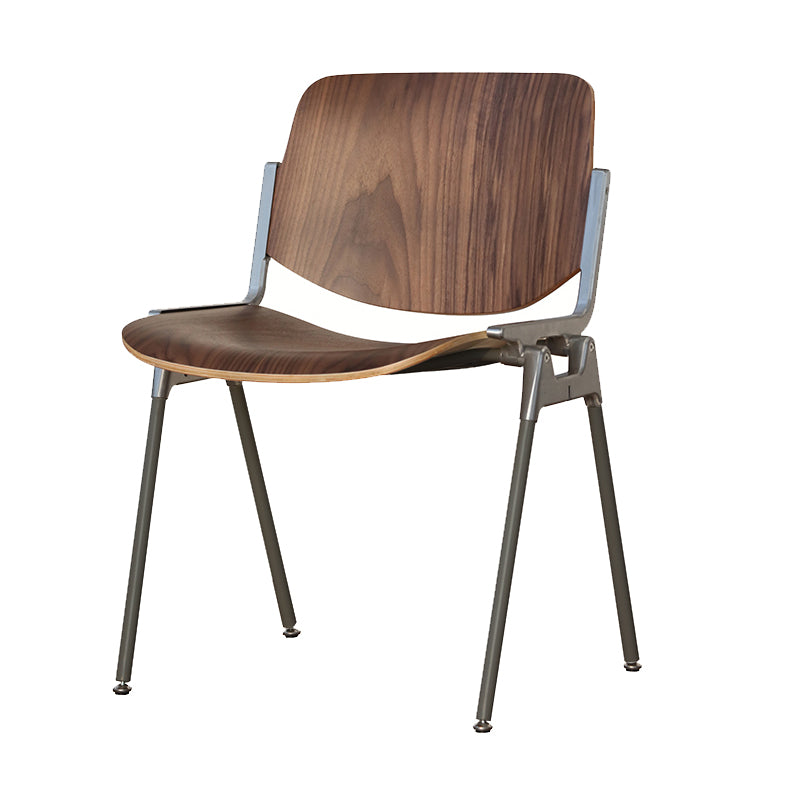 Modern Style Dining Chair Armless Side Open Back Chairs with Metal Legs for Kitchen Walnut 1 Piece Clearhalo ' kitchen&dining_furn' 'Dining Chairs' 'Dining Tables & Seating' 'dining_chair' 'furn' 'furn_dining_chair' 'Furniture' 'furniture_dining_chair' 'Kitchen & Dining Furniture' 'kitchen' 4271939