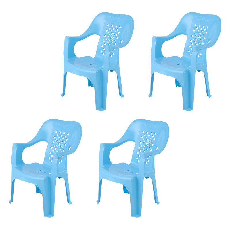 Plastic Modern Dining Arm Chairs Indoor Stackable Home Dining Armchair Blue 4 Piece Set Clearhalo ' kitchen&dining_furn' 'Dining Chairs' 'Dining Tables & Seating' 'dining_chair' 'furn' 'furn_dining_chair' 'Furniture' 'furniture_dining_chair' 'Kitchen & Dining Furniture' 'kitchen' 4271961