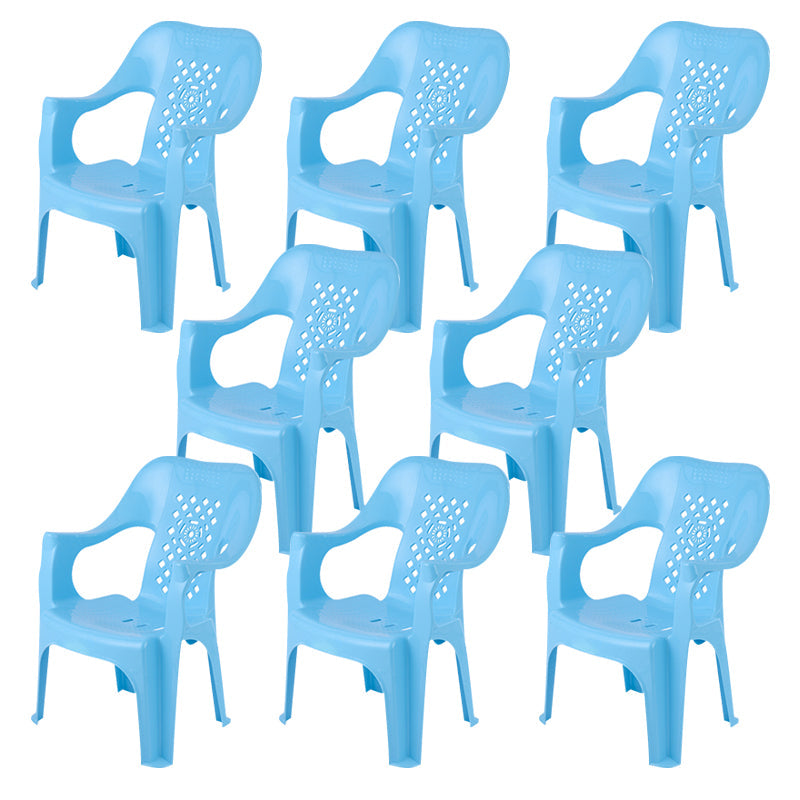 Plastic Modern Dining Arm Chairs Indoor Stackable Home Dining Armchair Blue 8 Piece Set Clearhalo ' kitchen&dining_furn' 'Dining Chairs' 'Dining Tables & Seating' 'dining_chair' 'furn' 'furn_dining_chair' 'Furniture' 'furniture_dining_chair' 'Kitchen & Dining Furniture' 'kitchen' 4271967