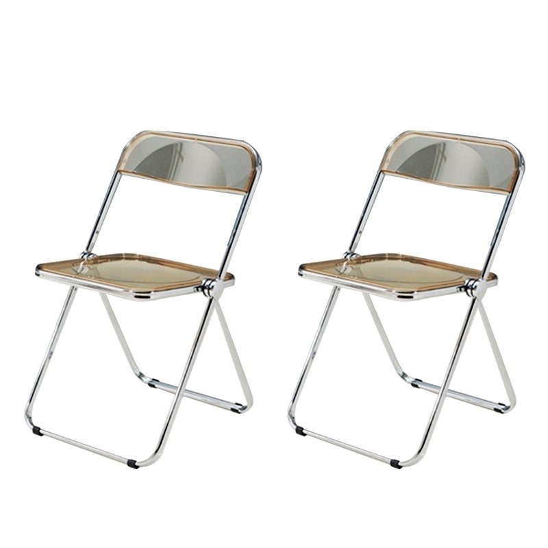 Contemporary Style Dining Chairs Armless Side Open Back Chairs with Metal Legs for Kitchen Amber 2 Piece Set Clearhalo ' kitchen&dining_furn' 'Dining Chairs' 'Dining Tables & Seating' 'dining_chair' 'furn' 'furn_dining_chair' 'Furniture' 'furniture_dining_chair' 'Kitchen & Dining Furniture' 'kitchen' 4271975