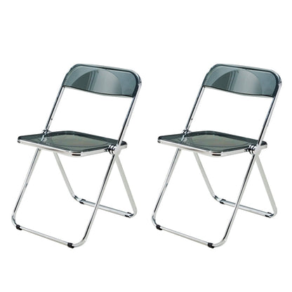 Contemporary Style Dining Chairs Armless Side Open Back Chairs with Metal Legs for Kitchen Smoke Gray 2 Piece Set Clearhalo ' kitchen&dining_furn' 'Dining Chairs' 'Dining Tables & Seating' 'dining_chair' 'furn' 'furn_dining_chair' 'Furniture' 'furniture_dining_chair' 'Kitchen & Dining Furniture' 'kitchen' 4271977