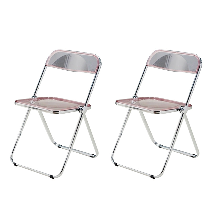 Contemporary Style Dining Chairs Armless Side Open Back Chairs with Metal Legs for Kitchen Light Pink 2 Piece Set Clearhalo ' kitchen&dining_furn' 'Dining Chairs' 'Dining Tables & Seating' 'dining_chair' 'furn' 'furn_dining_chair' 'Furniture' 'furniture_dining_chair' 'Kitchen & Dining Furniture' 'kitchen' 4271984