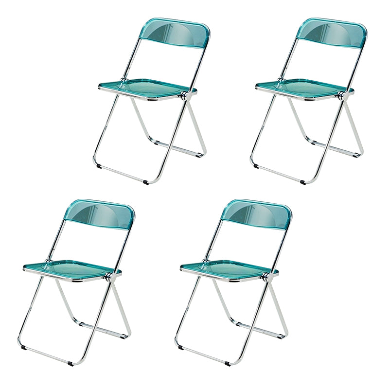 Contemporary Style Dining Chairs Armless Side Open Back Chairs with Metal Legs for Kitchen Light Green 4 Piece Set Clearhalo ' kitchen&dining_furn' 'Dining Chairs' 'Dining Tables & Seating' 'dining_chair' 'furn' 'furn_dining_chair' 'Furniture' 'furniture_dining_chair' 'Kitchen & Dining Furniture' 'kitchen' 4271988