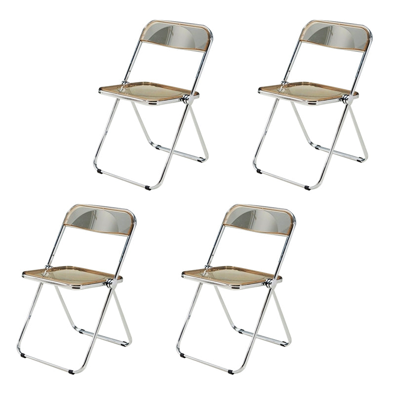 Contemporary Style Dining Chairs Armless Side Open Back Chairs with Metal Legs for Kitchen Amber 4 Piece Set Clearhalo ' kitchen&dining_furn' 'Dining Chairs' 'Dining Tables & Seating' 'dining_chair' 'furn' 'furn_dining_chair' 'Furniture' 'furniture_dining_chair' 'Kitchen & Dining Furniture' 'kitchen' 4271993