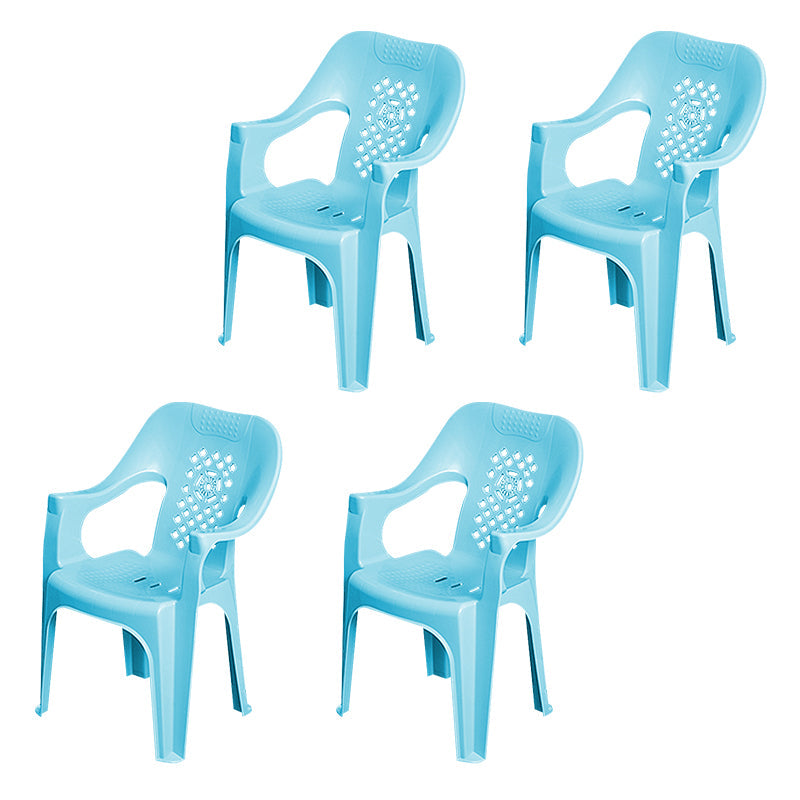 Modern Plastic Dining Arm Chairs Indoor Stackable Home Dining Armchair Blue 4 Piece Set Clearhalo ' kitchen&dining_furn' 'Dining Chairs' 'Dining Tables & Seating' 'dining_chair' 'furn' 'furn_dining_chair' 'Furniture' 'furniture_dining_chair' 'Kitchen & Dining Furniture' 'kitchen' 4272006