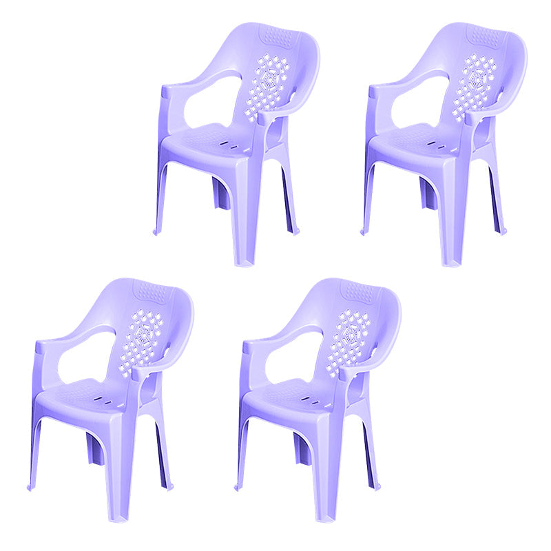 Modern Plastic Dining Arm Chairs Indoor Stackable Home Dining Armchair Purple 4 Piece Set Clearhalo ' kitchen&dining_furn' 'Dining Chairs' 'Dining Tables & Seating' 'dining_chair' 'furn' 'furn_dining_chair' 'Furniture' 'furniture_dining_chair' 'Kitchen & Dining Furniture' 'kitchen' 4272008
