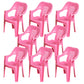 Modern Plastic Dining Arm Chairs Indoor Stackable Home Dining Armchair Pink 8 Piece Set Clearhalo ' kitchen&dining_furn' 'Dining Chairs' 'Dining Tables & Seating' 'dining_chair' 'furn' 'furn_dining_chair' 'Furniture' 'furniture_dining_chair' 'Kitchen & Dining Furniture' 'kitchen' 4272010