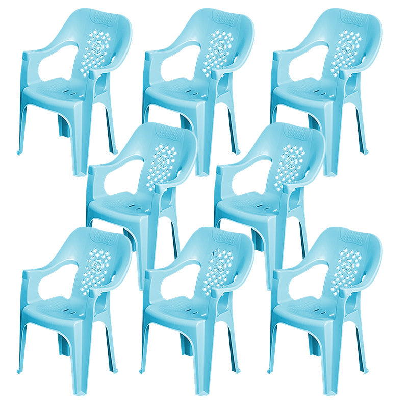 Modern Plastic Dining Arm Chairs Indoor Stackable Home Dining Armchair Blue 8 Piece Set Clearhalo ' kitchen&dining_furn' 'Dining Chairs' 'Dining Tables & Seating' 'dining_chair' 'furn' 'furn_dining_chair' 'Furniture' 'furniture_dining_chair' 'Kitchen & Dining Furniture' 'kitchen' 4272012