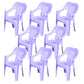 Modern Plastic Dining Arm Chairs Indoor Stackable Home Dining Armchair Purple 8 Piece Set Clearhalo ' kitchen&dining_furn' 'Dining Chairs' 'Dining Tables & Seating' 'dining_chair' 'furn' 'furn_dining_chair' 'Furniture' 'furniture_dining_chair' 'Kitchen & Dining Furniture' 'kitchen' 4272014
