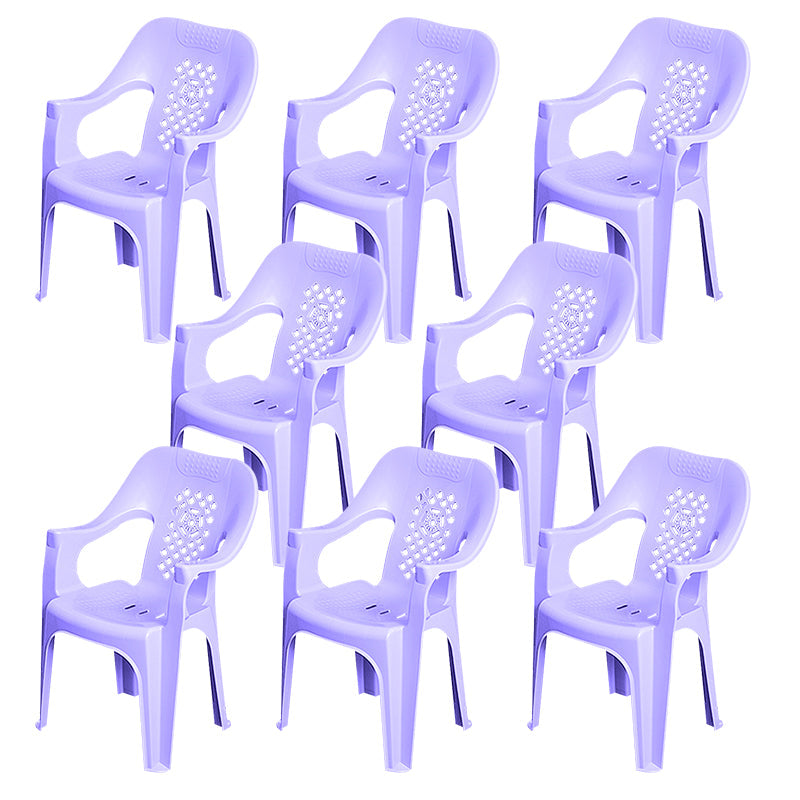 Modern Plastic Dining Arm Chairs Indoor Stackable Home Dining Armchair Purple 8 Piece Set Clearhalo ' kitchen&dining_furn' 'Dining Chairs' 'Dining Tables & Seating' 'dining_chair' 'furn' 'furn_dining_chair' 'Furniture' 'furniture_dining_chair' 'Kitchen & Dining Furniture' 'kitchen' 4272014