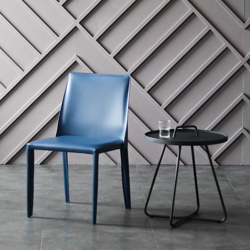 Modern Metal Dining Armless Chair Leather Dining Side Chair for Restaurant Use Clearhalo ' kitchen&dining_furn' 'Dining Chairs' 'Dining Tables & Seating' 'dining_chair' 'furn' 'furn_dining_chair' 'Furniture' 'furniture_dining_chair' 'Kitchen & Dining Furniture' 'kitchen' 4272038