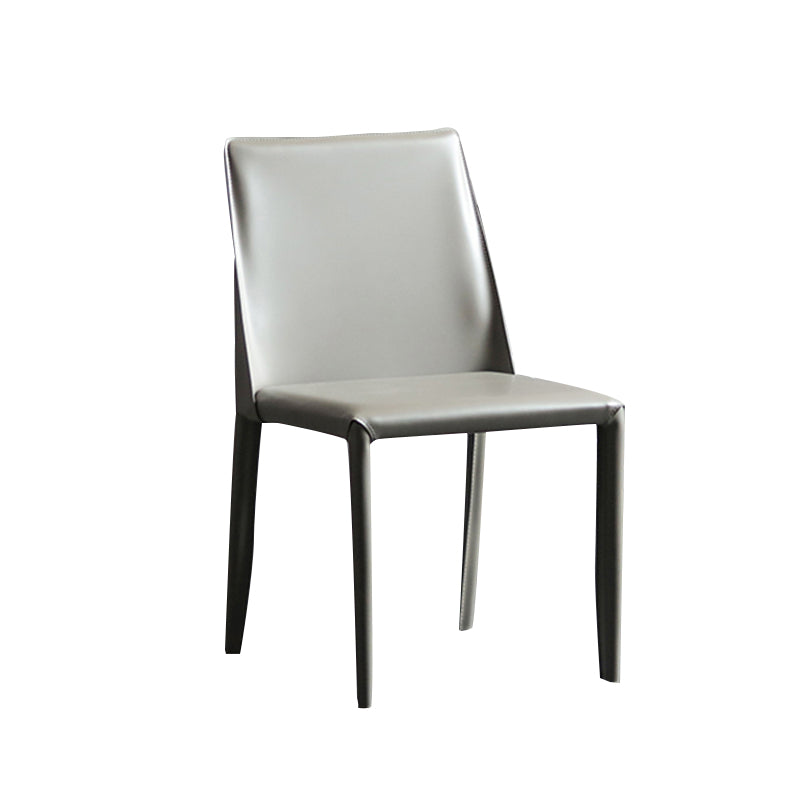 Modern Metal Dining Armless Chair Leather Dining Side Chair for Restaurant Use Grey 1 Piece Clearhalo ' kitchen&dining_furn' 'Dining Chairs' 'Dining Tables & Seating' 'dining_chair' 'furn' 'furn_dining_chair' 'Furniture' 'furniture_dining_chair' 'Kitchen & Dining Furniture' 'kitchen' 4272039