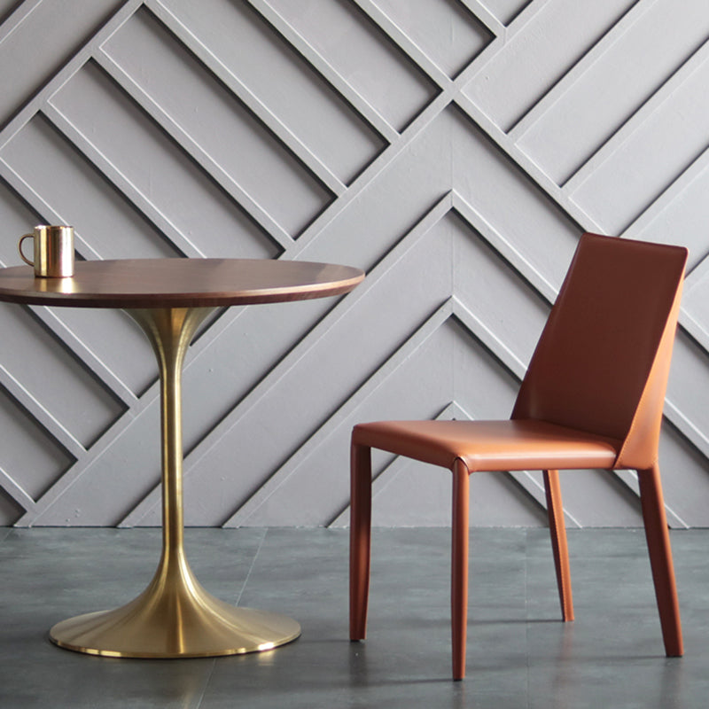 Modern Metal Dining Armless Chair Leather Dining Side Chair for Restaurant Use Clearhalo ' kitchen&dining_furn' 'Dining Chairs' 'Dining Tables & Seating' 'dining_chair' 'furn' 'furn_dining_chair' 'Furniture' 'furniture_dining_chair' 'Kitchen & Dining Furniture' 'kitchen' 4272040