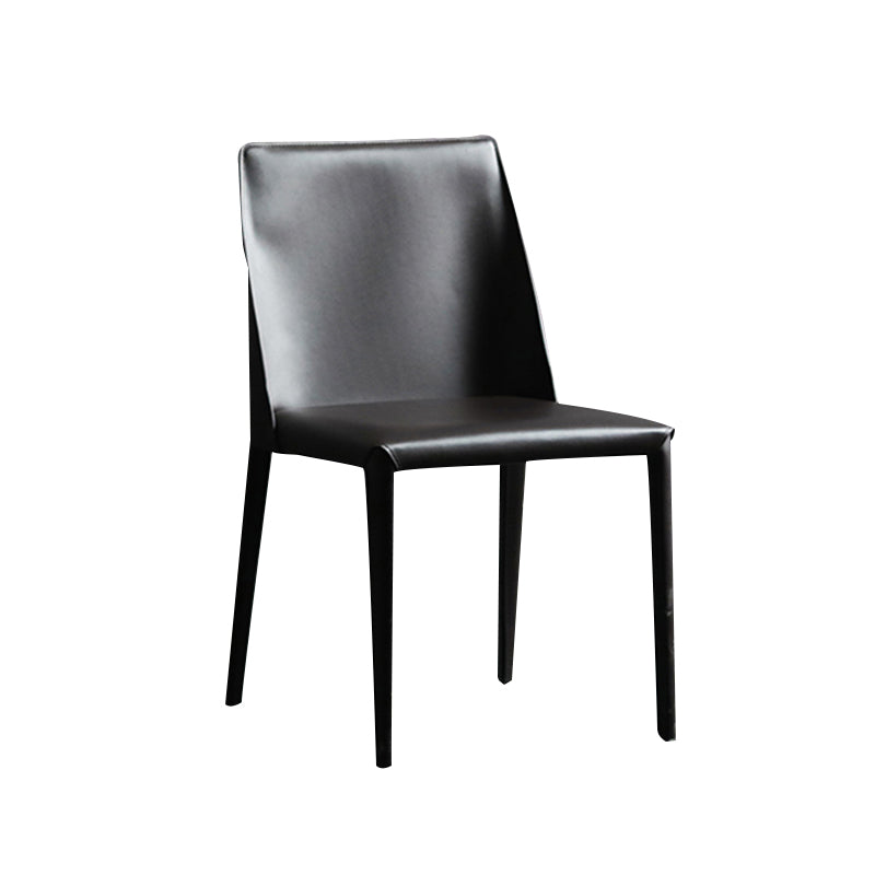 Modern Metal Dining Armless Chair Leather Dining Side Chair for Restaurant Use Black 1 Piece Clearhalo ' kitchen&dining_furn' 'Dining Chairs' 'Dining Tables & Seating' 'dining_chair' 'furn' 'furn_dining_chair' 'Furniture' 'furniture_dining_chair' 'Kitchen & Dining Furniture' 'kitchen' 4272041