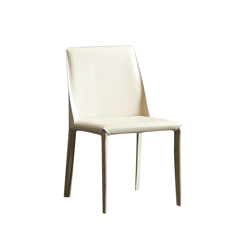 Modern Metal Dining Armless Chair Leather Dining Side Chair for Restaurant Use Champagne 1 Piece Clearhalo ' kitchen&dining_furn' 'Dining Chairs' 'Dining Tables & Seating' 'dining_chair' 'furn' 'furn_dining_chair' 'Furniture' 'furniture_dining_chair' 'Kitchen & Dining Furniture' 'kitchen' 4272050