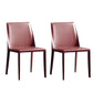 Modern Metal Dining Armless Chair Leather Dining Side Chair for Restaurant Use Burgundy 2 Piece Set Clearhalo ' kitchen&dining_furn' 'Dining Chairs' 'Dining Tables & Seating' 'dining_chair' 'furn' 'furn_dining_chair' 'Furniture' 'furniture_dining_chair' 'Kitchen & Dining Furniture' 'kitchen' 4272057