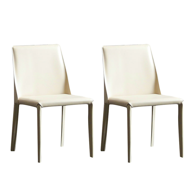 Modern Metal Dining Armless Chair Leather Dining Side Chair for Restaurant Use Champagne 2 Piece Set Clearhalo ' kitchen&dining_furn' 'Dining Chairs' 'Dining Tables & Seating' 'dining_chair' 'furn' 'furn_dining_chair' 'Furniture' 'furniture_dining_chair' 'Kitchen & Dining Furniture' 'kitchen' 4272060