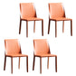 Modern Metal Dining Armless Chair Leather Dining Side Chair for Restaurant Use Orange 4 Piece Set Clearhalo ' kitchen&dining_furn' 'Dining Chairs' 'Dining Tables & Seating' 'dining_chair' 'furn' 'furn_dining_chair' 'Furniture' 'furniture_dining_chair' 'Kitchen & Dining Furniture' 'kitchen' 4272062