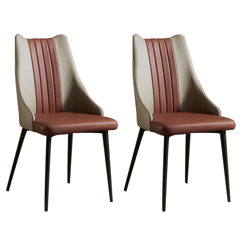 Industrial Metal Dining Room Chair PU Leather Dining Chairs for Restaurant Use Red 2 Piece Set Clearhalo ' kitchen&dining_furn' 'Dining Chairs' 'Dining Tables & Seating' 'dining_chair' 'furn' 'furn_dining_chair' 'Furniture' 'furniture_dining_chair' 'Kitchen & Dining Furniture' 'kitchen' 4272074