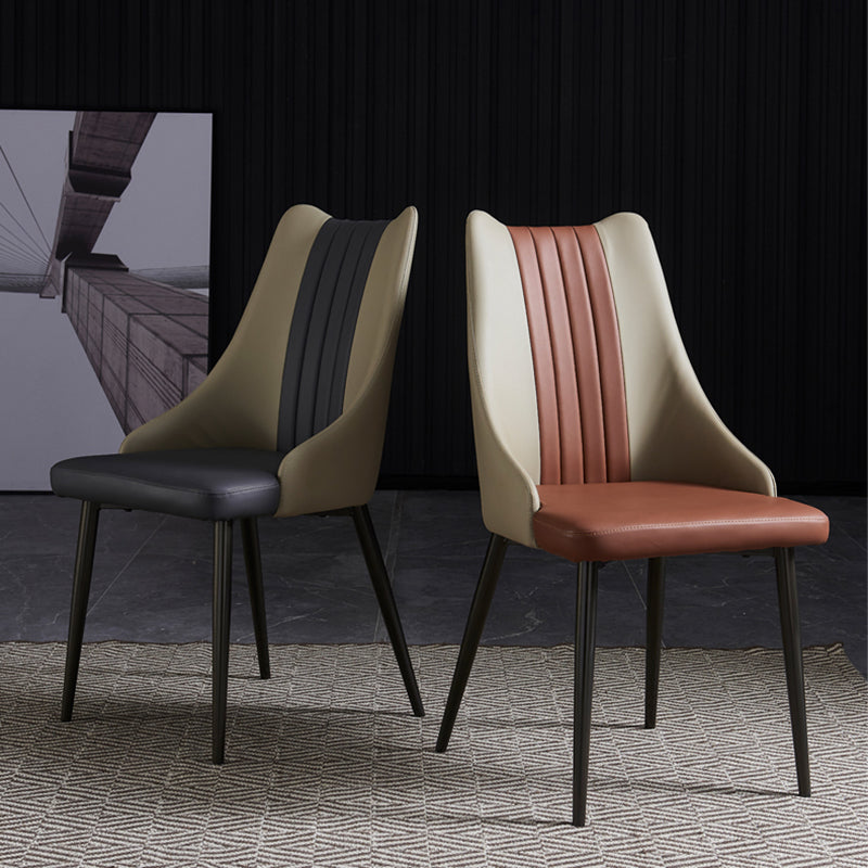 Industrial Metal Dining Room Chair PU Leather Dining Chairs for Restaurant Use Clearhalo ' kitchen&dining_furn' 'Dining Chairs' 'Dining Tables & Seating' 'dining_chair' 'furn' 'furn_dining_chair' 'Furniture' 'furniture_dining_chair' 'Kitchen & Dining Furniture' 'kitchen' 4272075