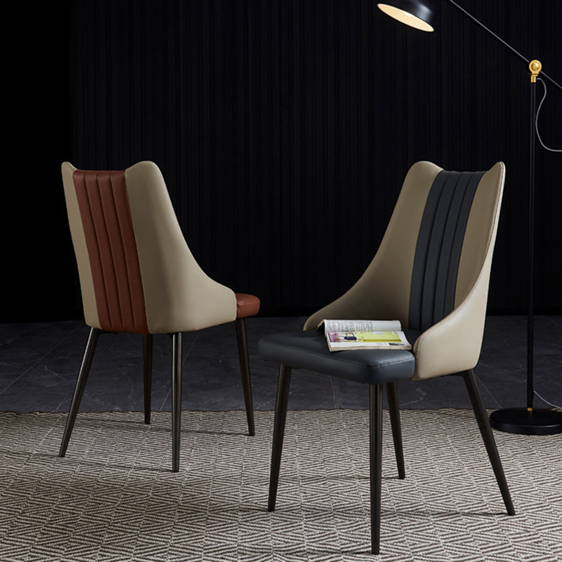 Industrial Metal Dining Room Chair PU Leather Dining Chairs for Restaurant Use Clearhalo ' kitchen&dining_furn' 'Dining Chairs' 'Dining Tables & Seating' 'dining_chair' 'furn' 'furn_dining_chair' 'Furniture' 'furniture_dining_chair' 'Kitchen & Dining Furniture' 'kitchen' 4272077