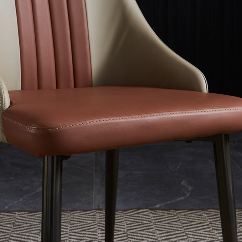 Industrial Metal Dining Room Chair PU Leather Dining Chairs for Restaurant Use Clearhalo ' kitchen&dining_furn' 'Dining Chairs' 'Dining Tables & Seating' 'dining_chair' 'furn' 'furn_dining_chair' 'Furniture' 'furniture_dining_chair' 'Kitchen & Dining Furniture' 'kitchen' 4272081